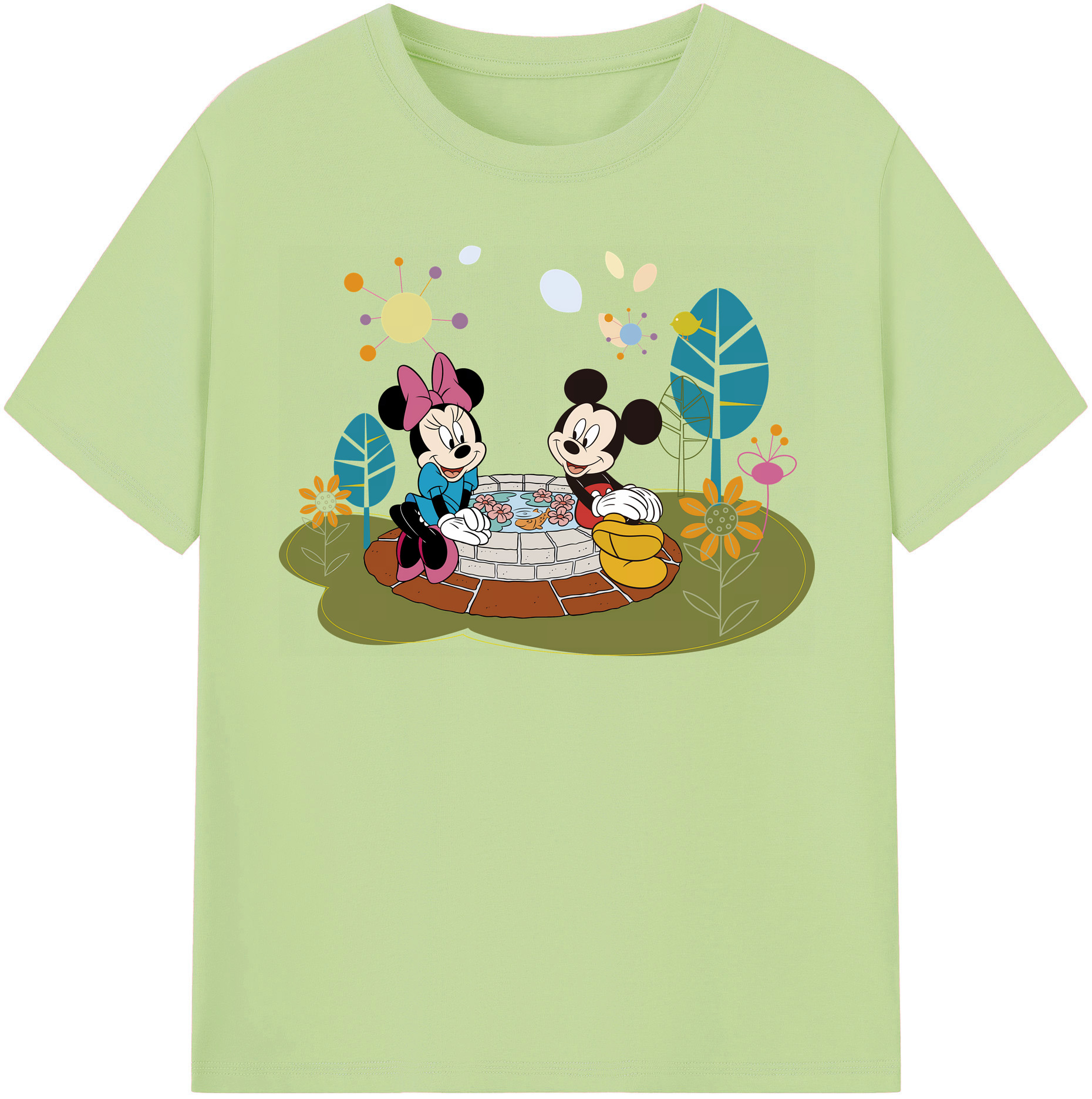 （画像用） ミッキーマウス Mickey Mouse 綿100％半袖Tシャツ（フロントプリント）